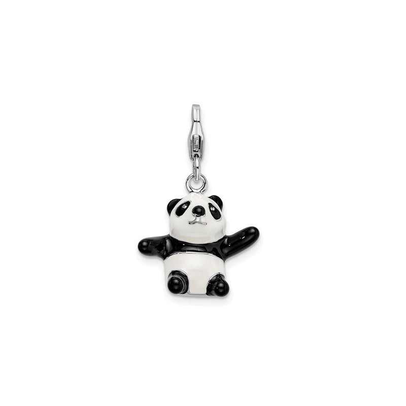 3D Enamel Panda Charm (Silver)