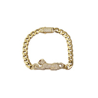 Panther Cuban Link Bracelet (14K)