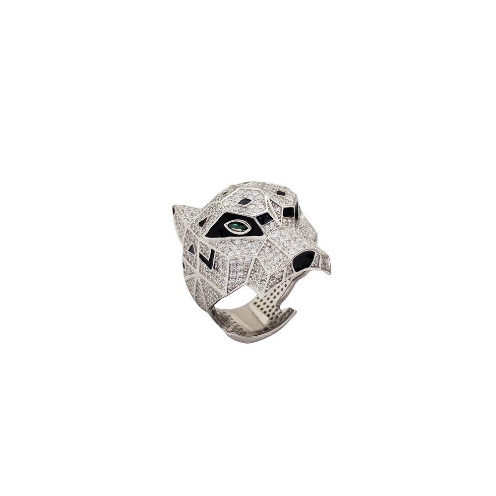 Iced Out Panther Ring (Silver)