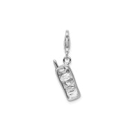 Cubic Zirconia Cell Phone Charm (Silver)
