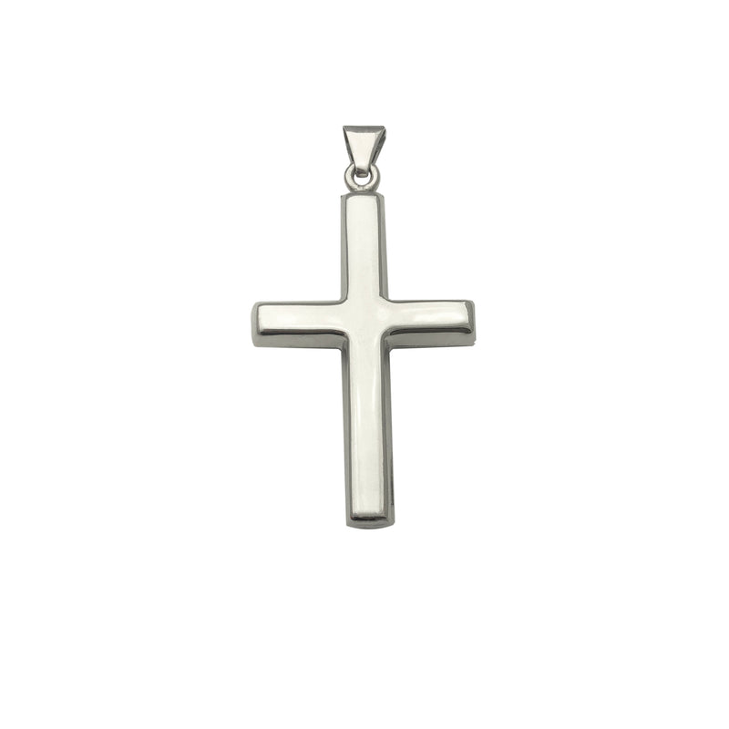 Plain Puffy Cross Pendant (Silver)