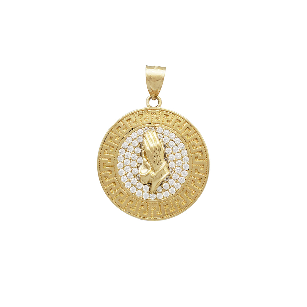 Round Praying Hand Pendant (14K)