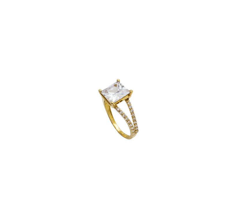 Princess Cut CZ Engagement Ring (14K)
