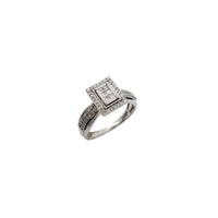 Fianĉiĝa Diamanta Ringo de Blanka Ora Princino Tranĉita (10K)