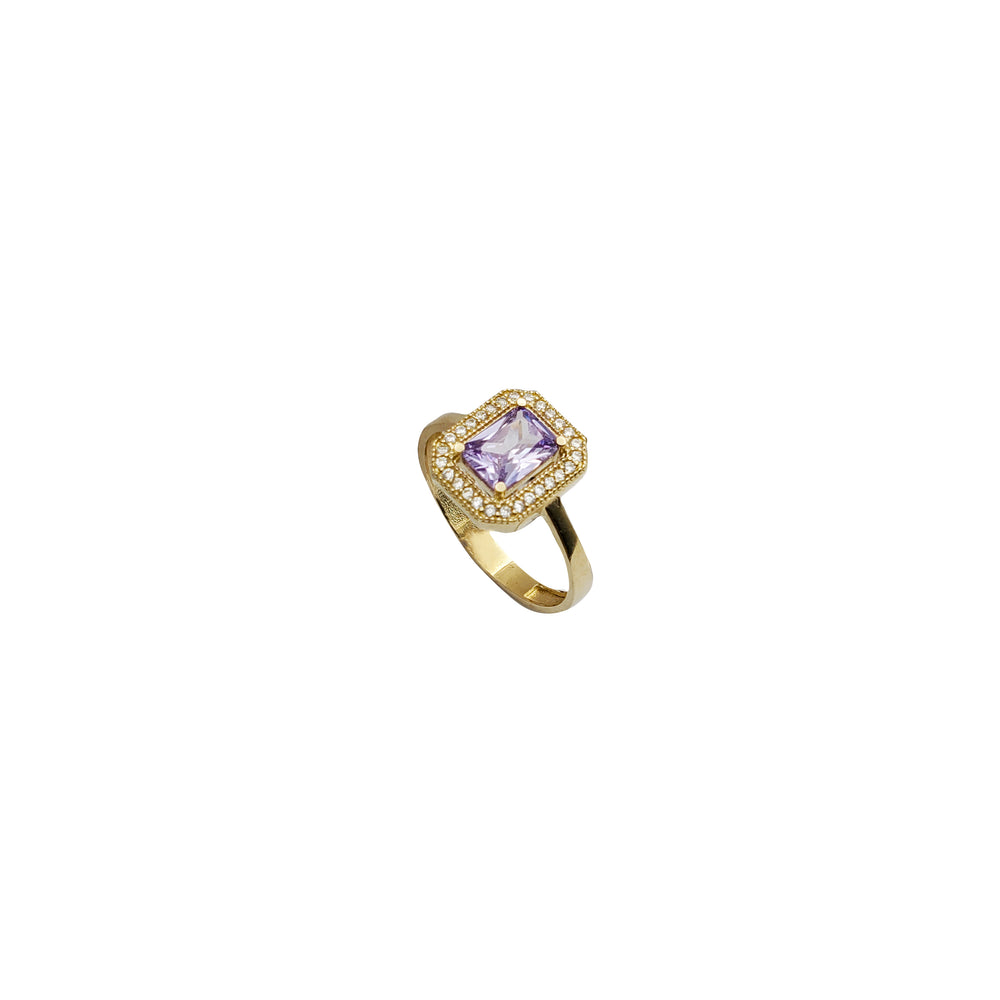 Cubic Zirconia Rectangle Ring (10K)