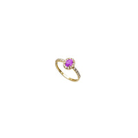 Zirconia Halo Oval Gemstone Ring (14K)