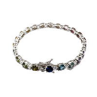 Zirconia Multicolor Tennis Bracelet (Silver)