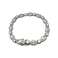 Zirconia Marquise & Round Tennis Bracelet (Silver)