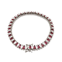 Zirconia Marquise Tennis Bracelet (Silver)