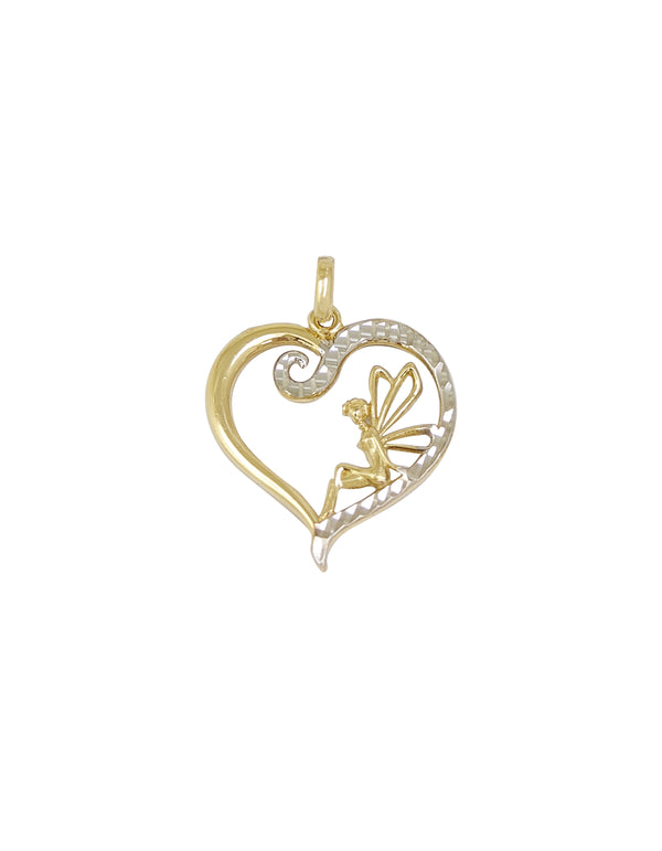 Two Tone Heart Pendant (14K)