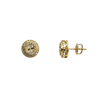 Diamond Iced-Out Baguettes & Round Stud Earrings (14K)