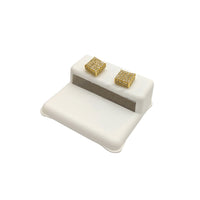Diamond Iced-Out Square Stud Earrings (14K)
