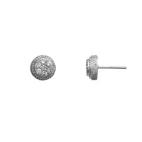 Diamond Honeycomb Round Stud Earrings (14K)