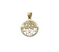 Round Zirconia Starry Stars Pendant  (14K)