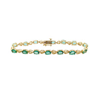 Emerald Leaf Tennis Bracelet (14K).