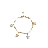 Paper Clip Charm Bracelet (14K).