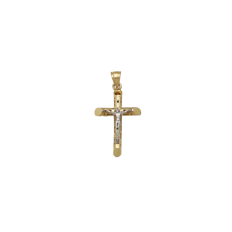 Patterned Tube Crucifix Pendant (14K) Popular Jewelry New York