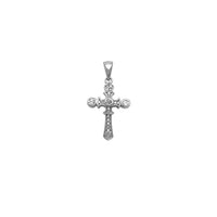 Pave Bezel Setting Cross Pendant (Silver) Popular Jewelry New York