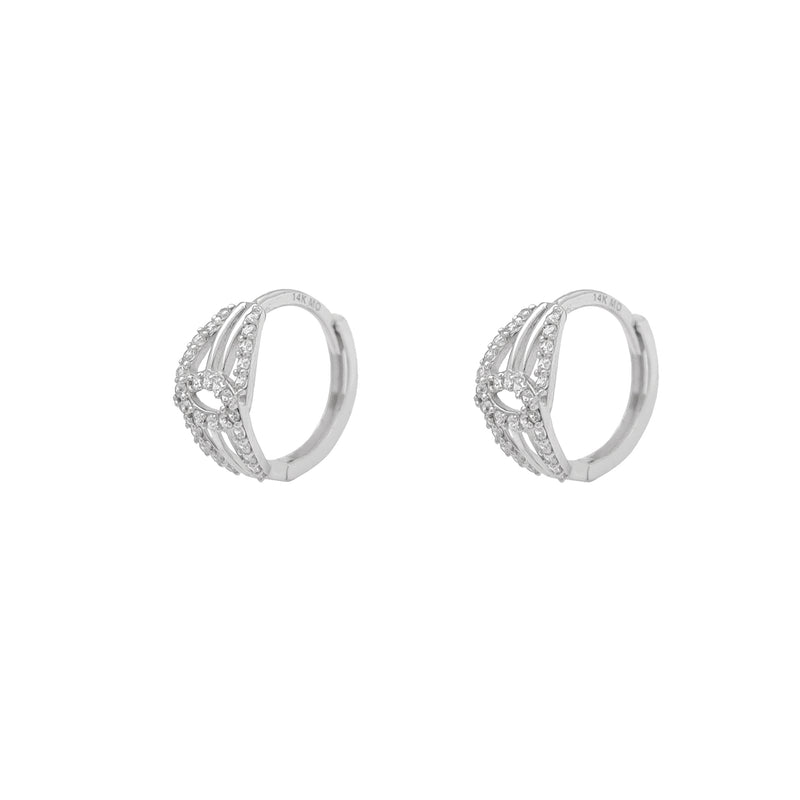 Stone-Set Knot Bridged Huggie Earrings (14K) Popular Jewelry New York