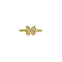 Anel apilable Pave Butterfly Rope (14K)