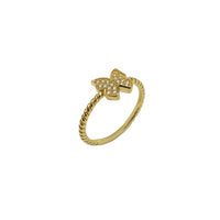 Anel apilable Pave Butterfly Rope (14K)
