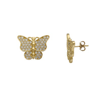 Pave Butterfly Stud belarritakoak (14K) Popular Jewelry NY