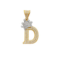Buzlu Taç Başlanğıc Məktubu "D" Kolye (14K) Popular Jewelry New York