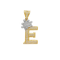 Icy Crown Initial Letter "E" Pendant (14K) Popular Jewelry New York