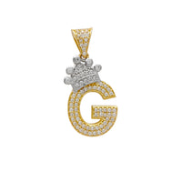 Icy Crown Initial Letter "G" Pendant (14K) Popular Jewelry New York