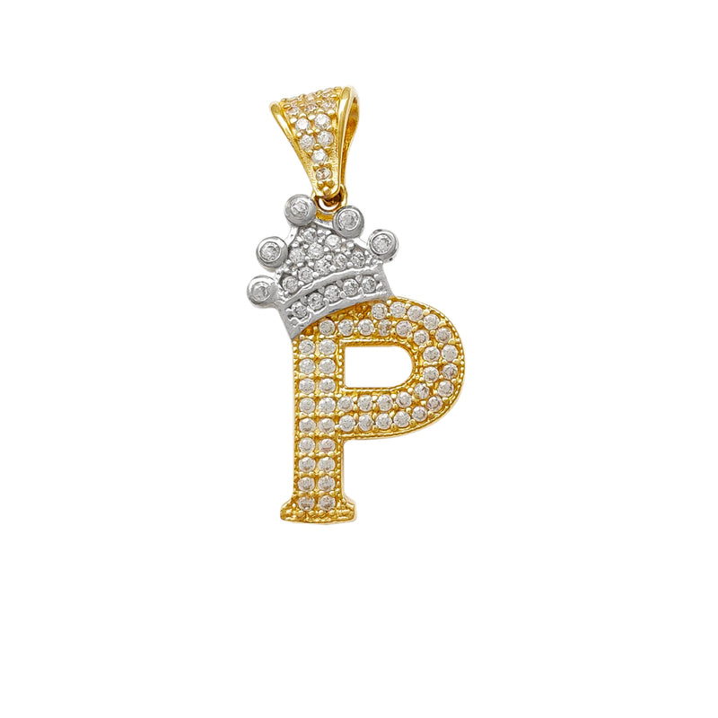 Icy Crown Initial Letter "P" Pendant (14K) Popular Jewelry New York