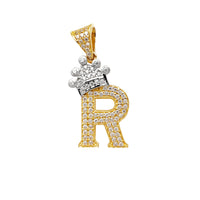 Jeges korona kezdőbetű "R" medál (14K) Popular Jewelry New York