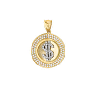 Pave Dollar Sign Medallion Pendant (14K)