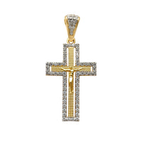 Pave Halo Crucifix Pendant (14K) Popular Jewelry New York
