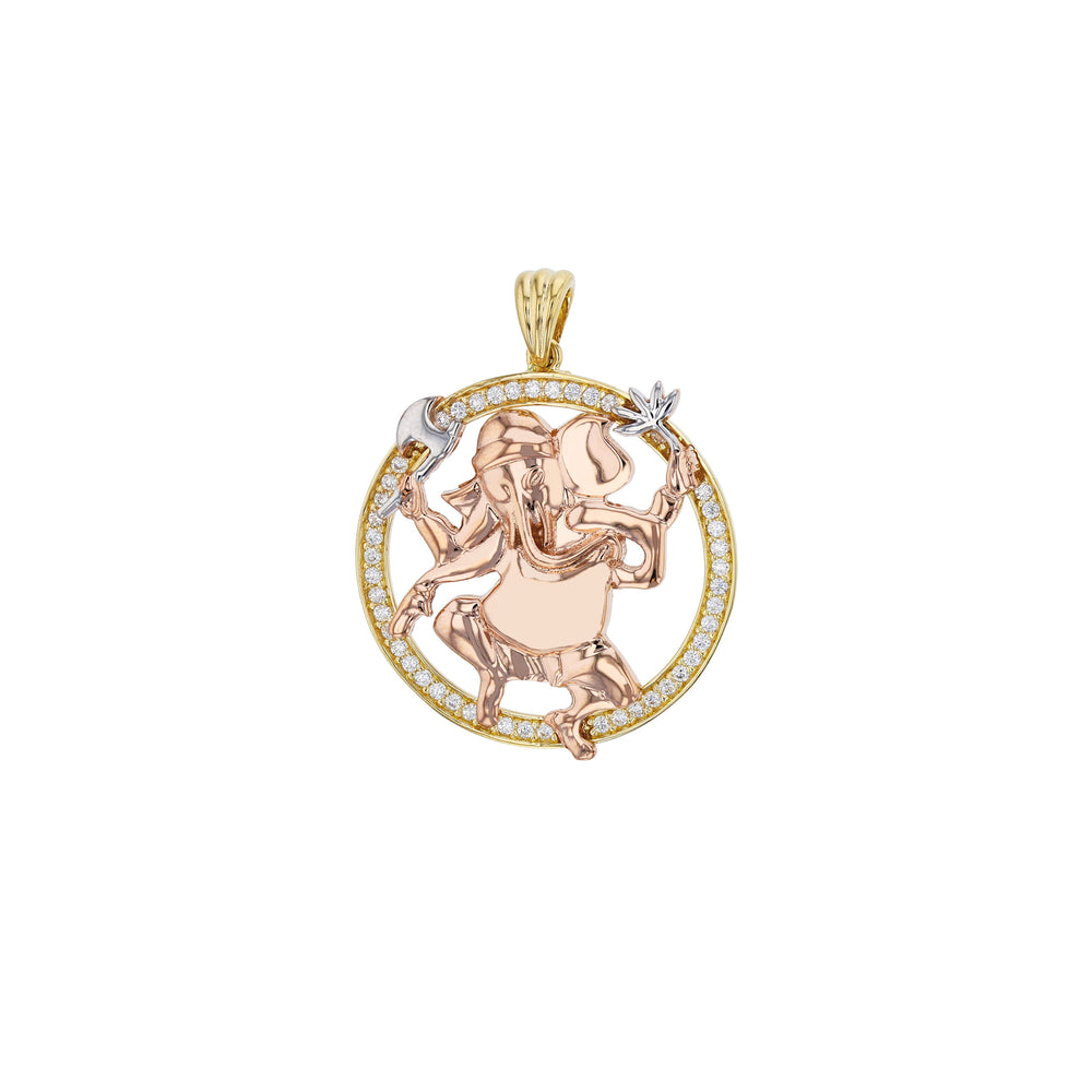 Pave Halo Ganesha Pendant (14K) Popular Jewelry New York