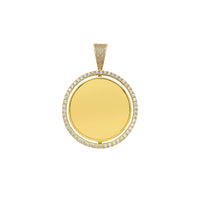 Pave Halo piemiņas zīmes apaļais medaljona kulons (14K) Popular Jewelry NY
