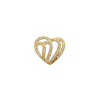 Pave Heart Outlined Pendant (14K) Popular Jewelry NY