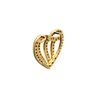 Pave Heart kontūrinis pakabukas (14K) Popular Jewelry NY