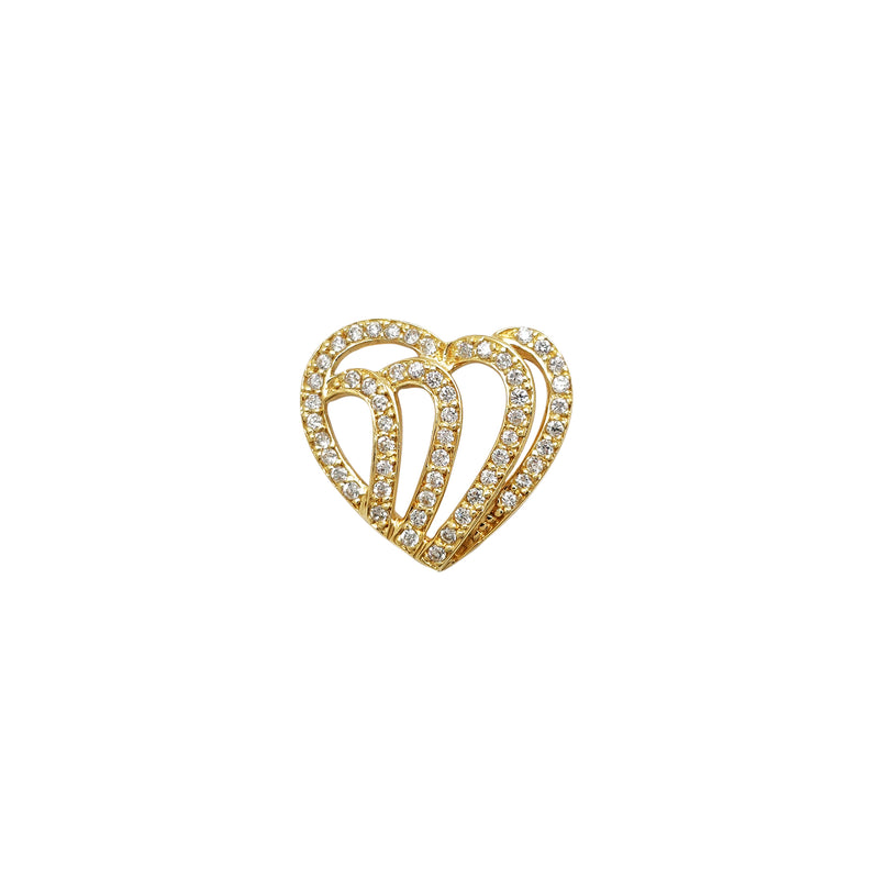 Pave Heart Outlined Pendant (14K) Popular Jewelry New York