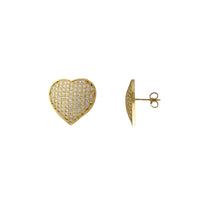 Pave Heart Stud Earrings (14K)