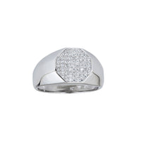 Pave Hexagonal Men's Ring (Silver) Popular Jewelry New York