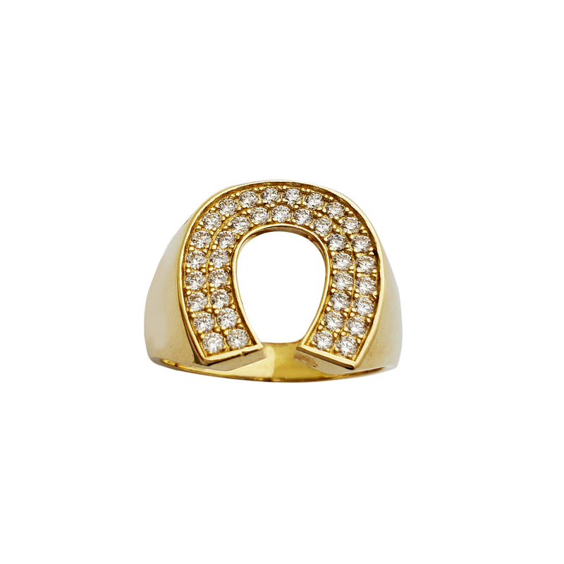 Pave Horseshoe Ring (10K) Popular Jewelry New York