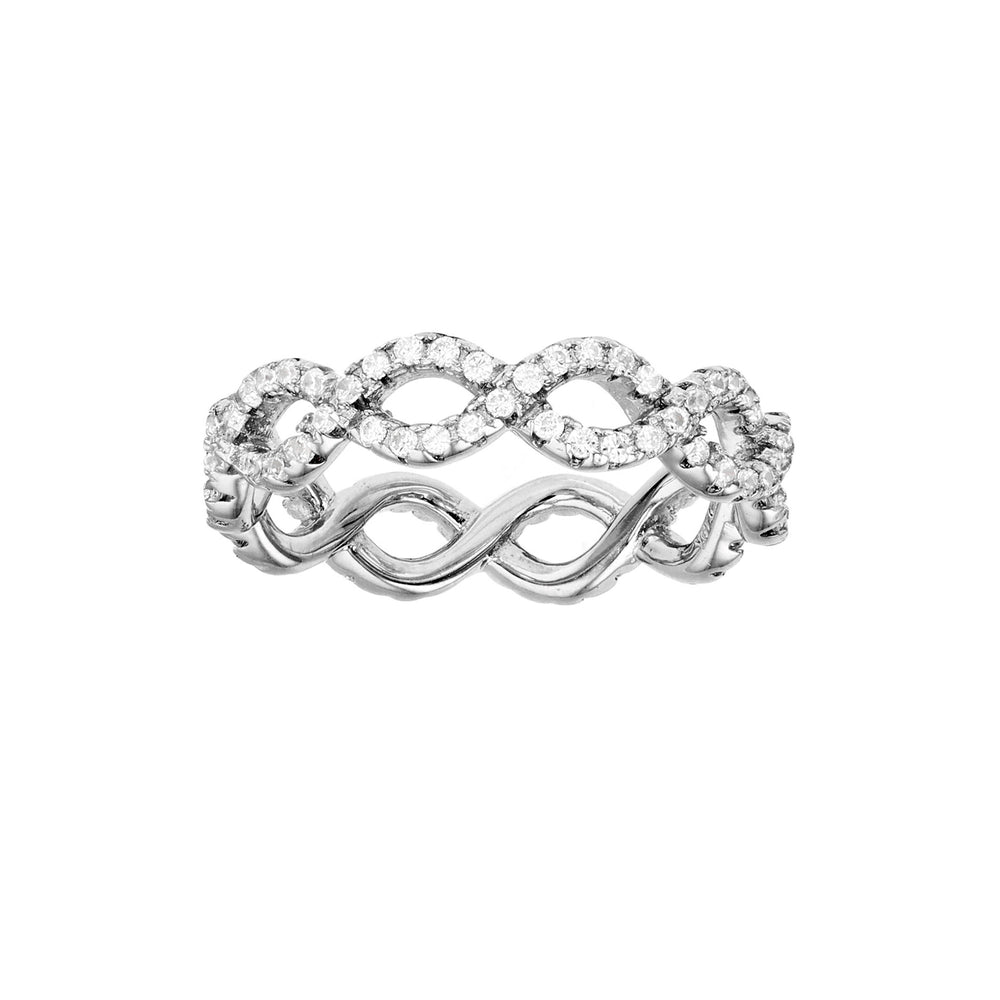 Pave Infinity Eternity Ring (Silver)