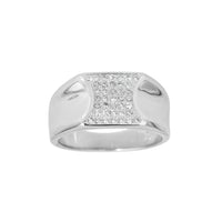 Pave Matte Finish Men's Ring (Silver) Popular Jewelry New York