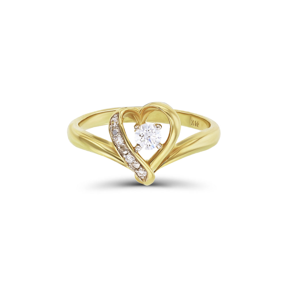 Pave Outlined Heart Ring (14K) Popular Jewelry New York