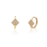 Pave Rhombus Huggie Earrings (14K) Popular Jewelry New York