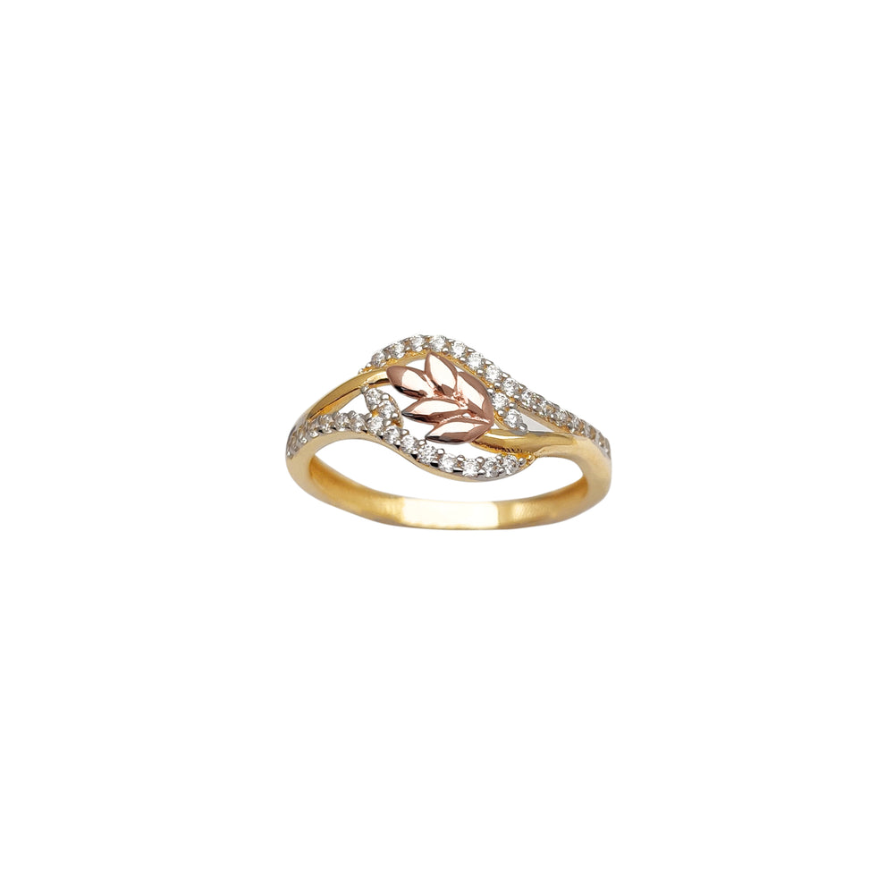Pave Rose Leaf-Branch Ring (14K) Popular Jewelry New York