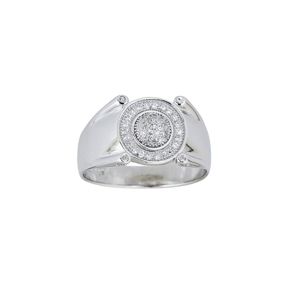 Pave Round Men's Ring (Silver) Popular Jewelry New York