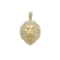 Penjoll de cap de lleó amb configuració de paviment mitjà (10) Popular Jewelry nova York