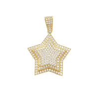 Pave Setting Triple Star Pendant (10K) Popular Jewelry New York