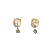 Pave Silhouette Teardrop Huggie Earrings (14K) Popular Jewelry New York